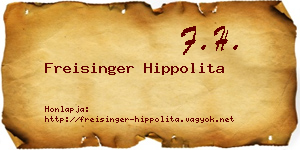 Freisinger Hippolita névjegykártya
